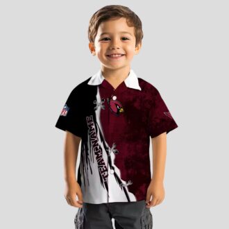 Arizona Cardinals Summer Button Up Shirt - Tropical Red & White Hawaiian Style