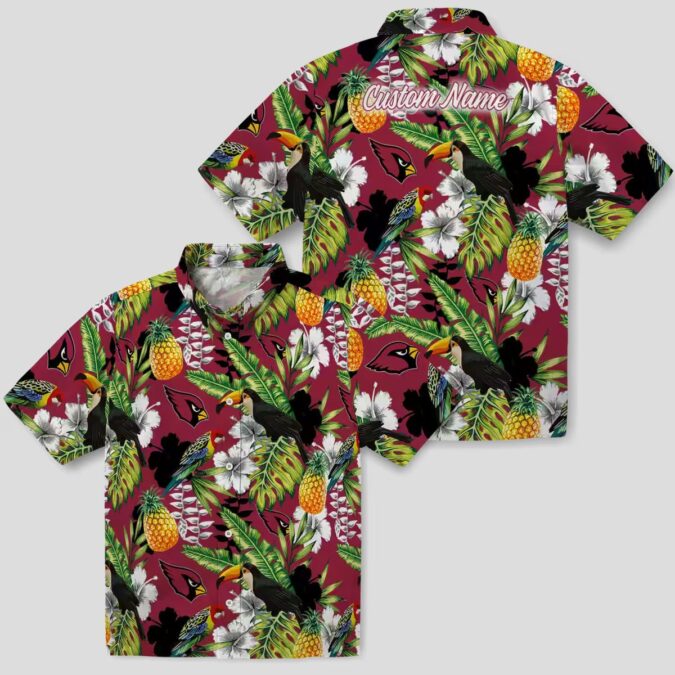 Arizona Cardinals Tropical Toucan Red Green Custom Aloha Hawaiian Shirt