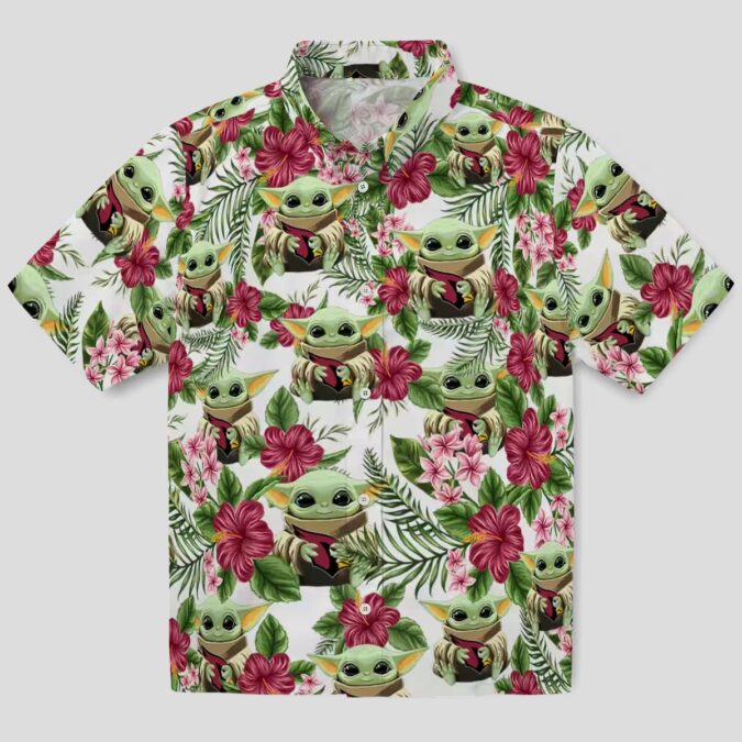 Arizona Cardinals Tropical Yoda Green Novelty Hawaiian Shirt