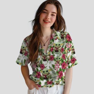 Arizona Cardinals Tropical Yoda Green Novelty Hawaiian Shirt