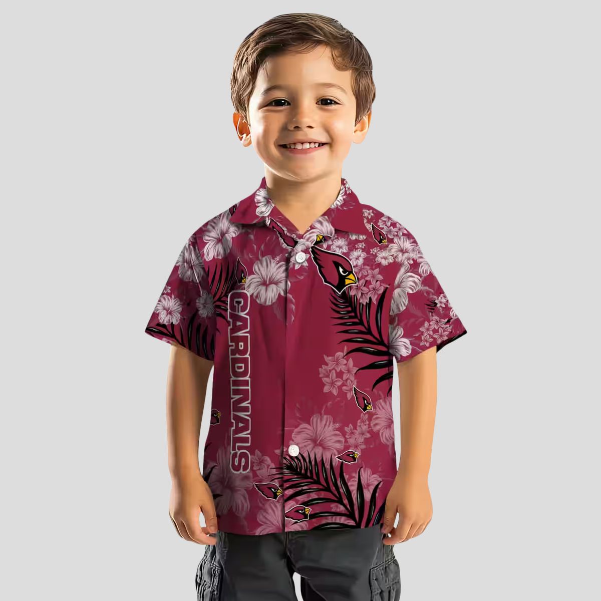 Cardinal Red Hibiscus Aloha Shirt, Tropical Print Red Hawaiian Shirt
