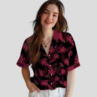 Custom Arizona Cardinals Botanical Black Hawaiian Shirt, NFL Floral Vacation Shirt