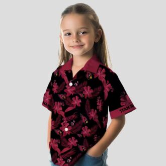 Custom Arizona Cardinals Botanical Black Hawaiian Shirt, NFL Floral Vacation Shirt