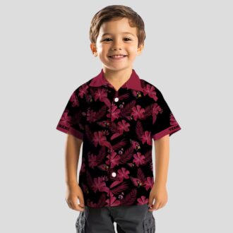 Custom Arizona Cardinals Botanical Black Hawaiian Shirt, NFL Floral Vacation Shirt