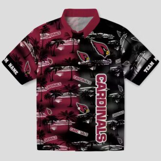 Custom Arizona Cardinals Red Hawaiian Shirt with Palm Silhouettes