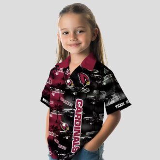 Custom Arizona Cardinals Red Hawaiian Shirt with Palm Silhouettes