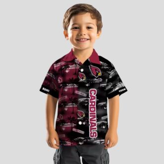Custom Arizona Cardinals Red Hawaiian Shirt with Palm Silhouettes