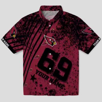 Custom Arizona Cardinals Red Star Stripes Hawaiian Shirt with Name