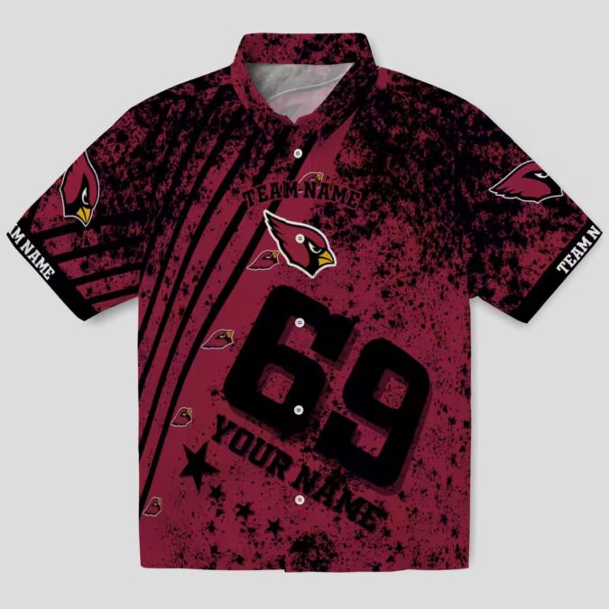 Custom Arizona Cardinals Red Star Stripes Hawaiian Shirt with Name