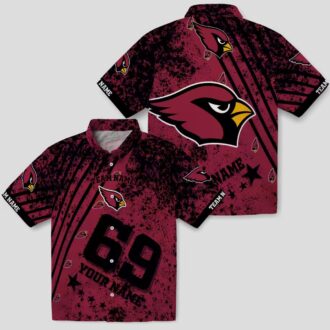 Custom Arizona Cardinals Red Star Stripes Hawaiian Shirt with Name