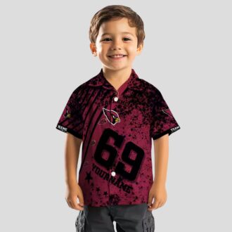 Custom Arizona Cardinals Red Star Stripes Hawaiian Shirt with Name