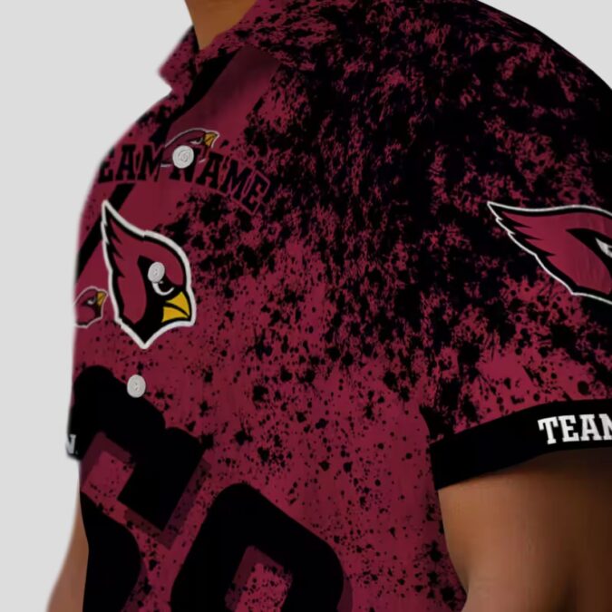 Custom Arizona Cardinals Red Star Stripes Hawaiian Shirt with Name
