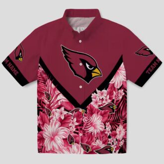 Custom Red Floral Chevron Arizona Cardinals Hawaiian Shirt