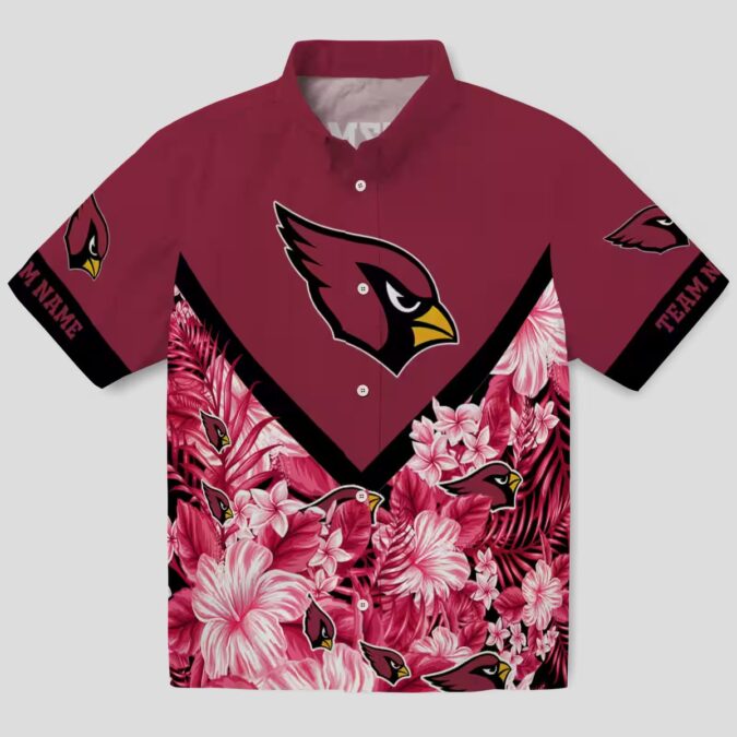 Custom Red Floral Chevron Arizona Cardinals Hawaiian Shirt