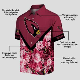 Custom Red Floral Chevron Arizona Cardinals Hawaiian Shirt