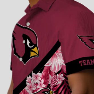 Custom Red Floral Chevron Arizona Cardinals Hawaiian Shirt