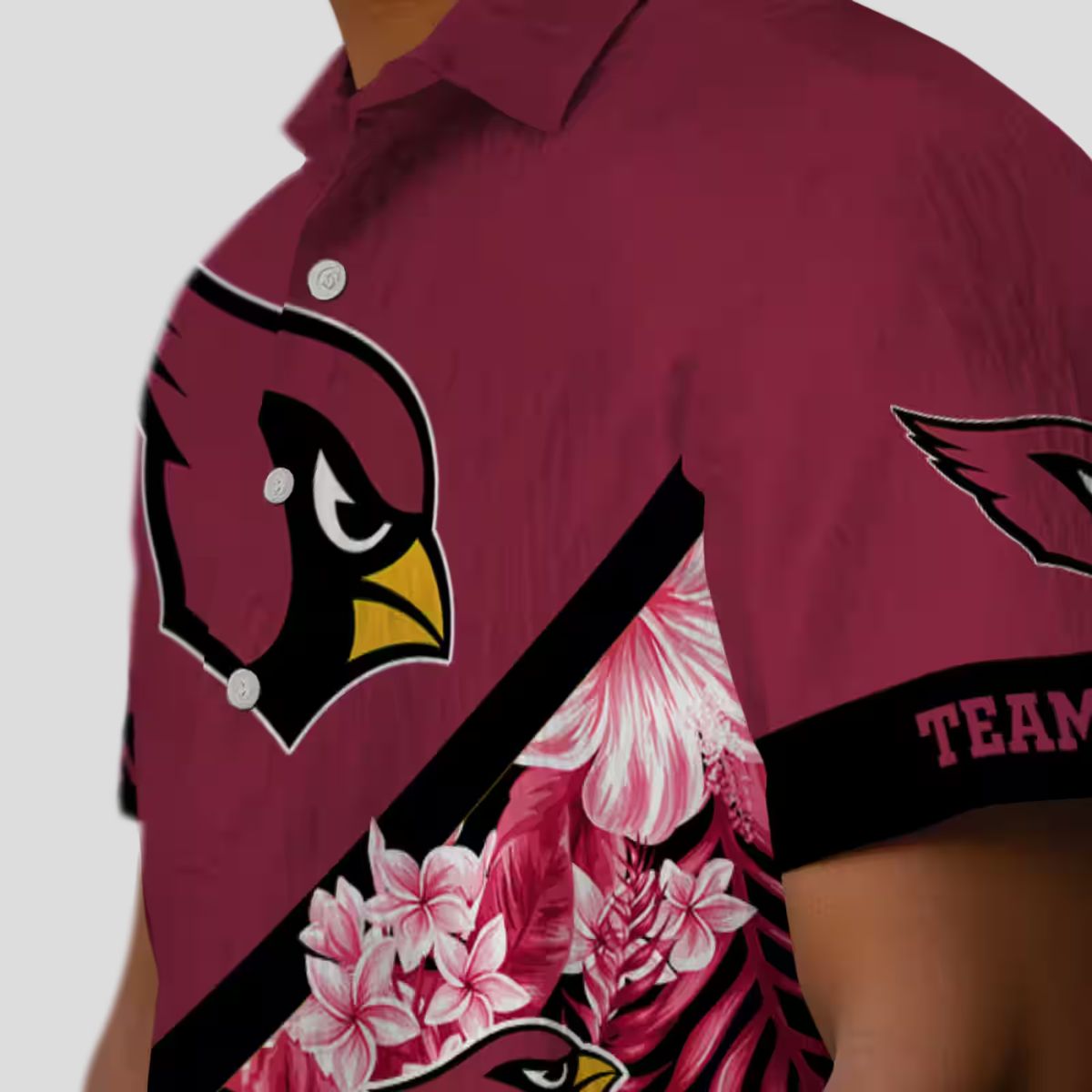 Custom Red Floral Chevron Arizona Cardinals Hawaiian Shirt
