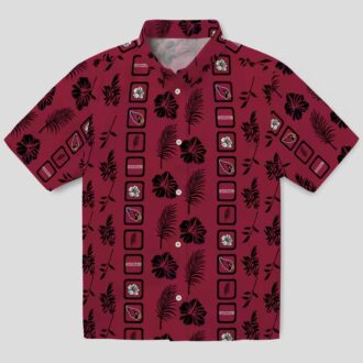 Framed Floral Red Hawaiian Shirt for Arizona Cardinals Fans