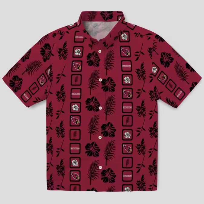 Framed Floral Red Hawaiian Shirt for Arizona Cardinals Fans