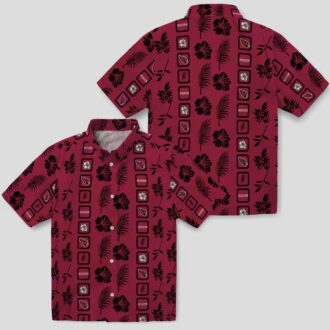 Framed Floral Red Hawaiian Shirt for Arizona Cardinals Fans