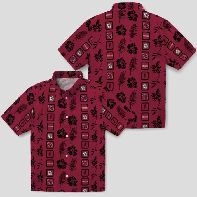 Framed Floral Red Hawaiian Shirt for Arizona Cardinals Fans