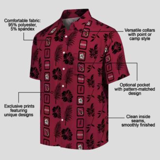 Framed Floral Red Hawaiian Shirt for Arizona Cardinals Fans