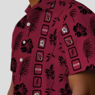 Framed Floral Red Hawaiian Shirt for Arizona Cardinals Fans