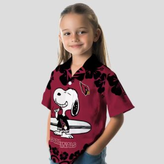 Funny Snoopy Surf Arizona Cardinals Red White Hawaiian Shirt for Women