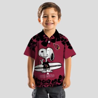 Funny Snoopy Surf Arizona Cardinals Red White Hawaiian Shirt for Women