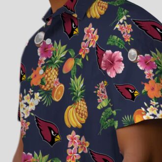 Hibiscus and Fruit Navy Blue Hawaiian Shirt for Cardinals Fans