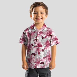 Men's Red & White Tropical Leaf Hawaiian Shirt - Arizona Cardinals NFL Apparel