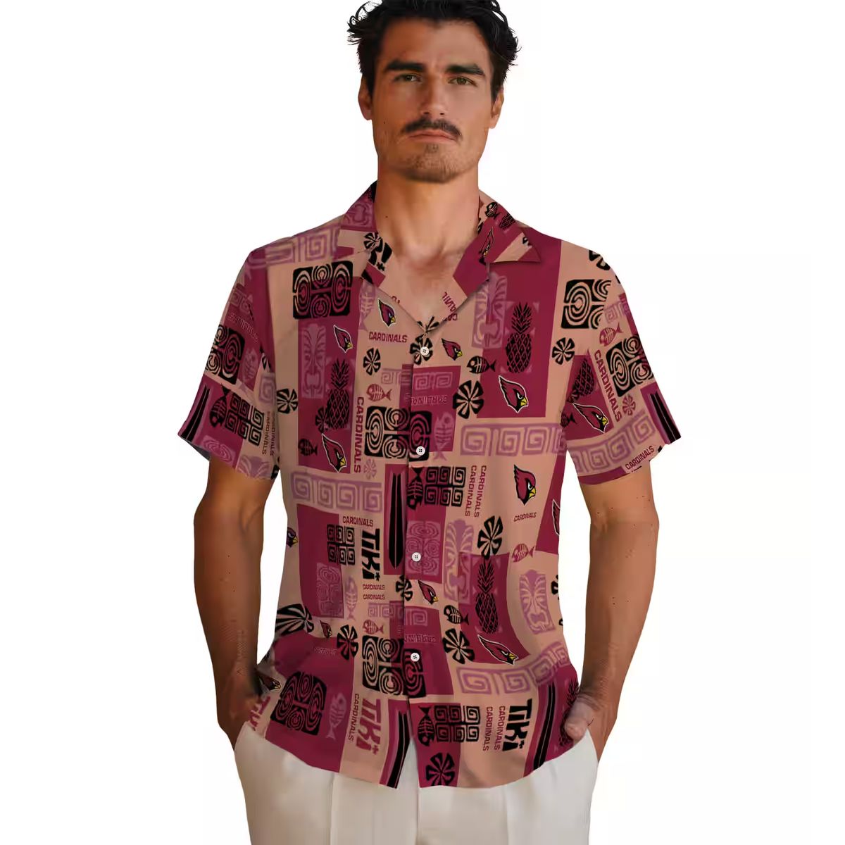NFL Cardinals Tribal Symbols Red Hawaiian Shirt for Men & Women