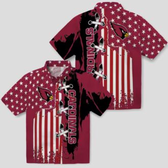 NFL Team Cardinals Stitched Flag Red Hawaiian Shirt for Fan