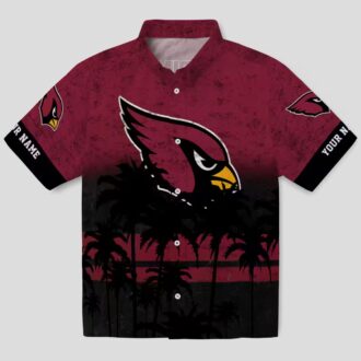 Personalized Arizona Cardinals Sunset Hawaiian Shirt – Red & Black Football Fan Apparel