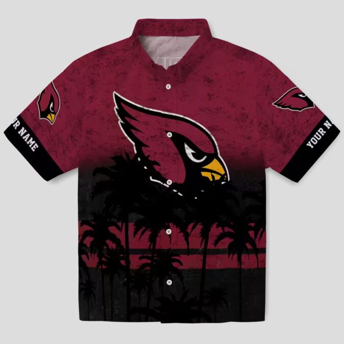Personalized Arizona Cardinals Sunset Hawaiian Shirt – Red & Black Football Fan Apparel