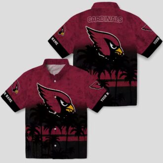 Personalized Arizona Cardinals Sunset Hawaiian Shirt – Red & Black Football Fan Apparel