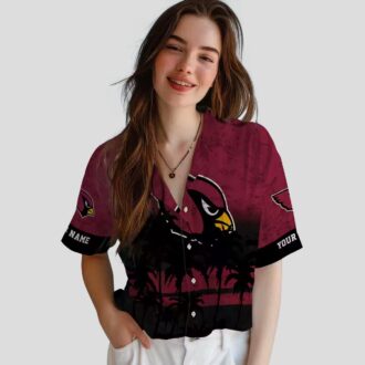 Personalized Arizona Cardinals Sunset Hawaiian Shirt – Red & Black Football Fan Apparel
