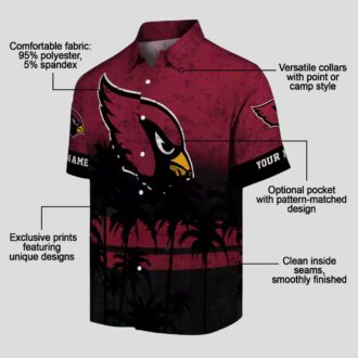 Personalized Arizona Cardinals Sunset Hawaiian Shirt – Red & Black Football Fan Apparel