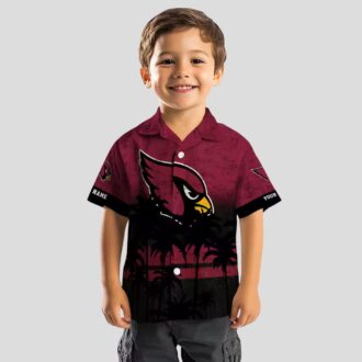 Personalized Arizona Cardinals Sunset Hawaiian Shirt – Red & Black Football Fan Apparel