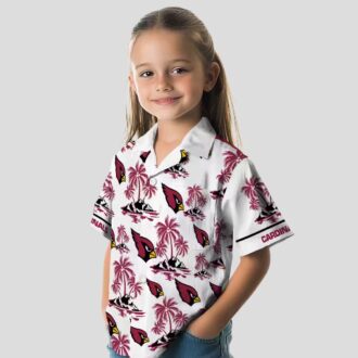 Red and White Hawaiian Shirts, Palm Island Print Cardinals Shirt