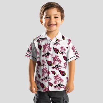 Red and White Hawaiian Shirts, Palm Island Print Cardinals Shirt