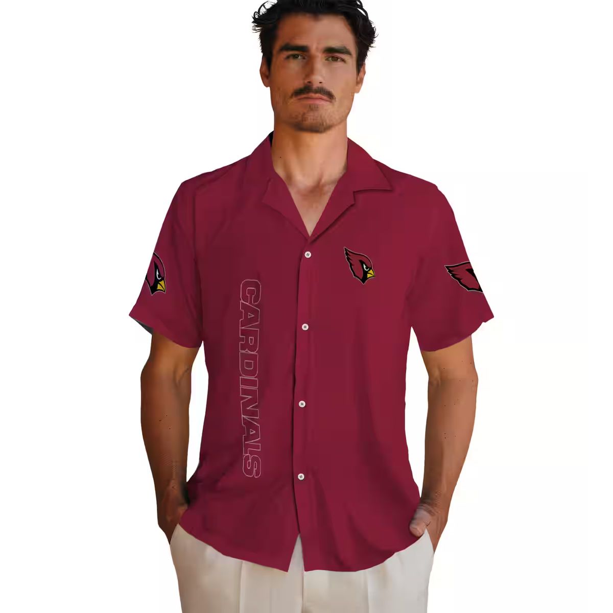 Stuart Minion Red Hawaiian Shirt with Arizona Cardinals Logo