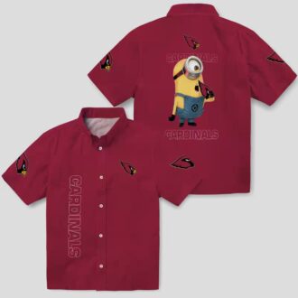 Stuart Minion Red Hawaiian Shirt with Arizona Cardinals Logo