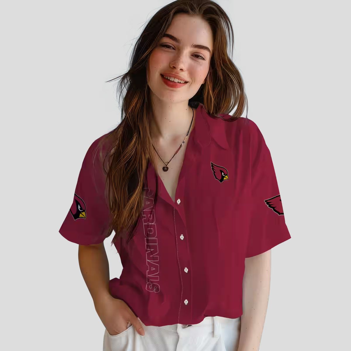 Stuart Minion Red Hawaiian Shirt with Arizona Cardinals Logo
