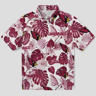 Tropical Print Arizona Cardinals Shirt, Red White Hawaiian Shirts