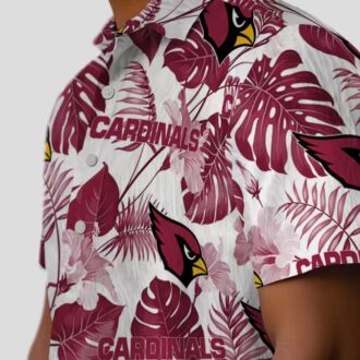 Tropical Print Arizona Cardinals Shirt, Red White Hawaiian Shirts