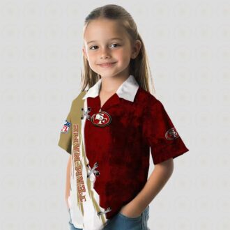 Custom San Francisco 49ers Red & White Hawaiian Shirt with Edgy Streaks