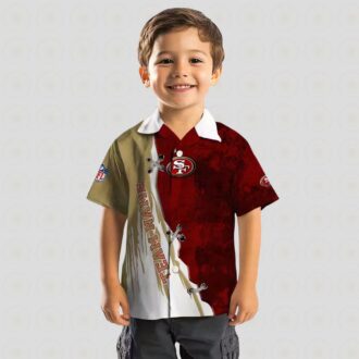 Custom San Francisco 49ers Red & White Hawaiian Shirt with Edgy Streaks