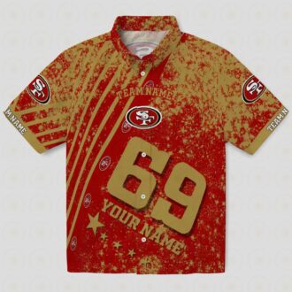 Custom San Francisco 49ers Red Hawaiian Shirt with Star Stripes for Fans