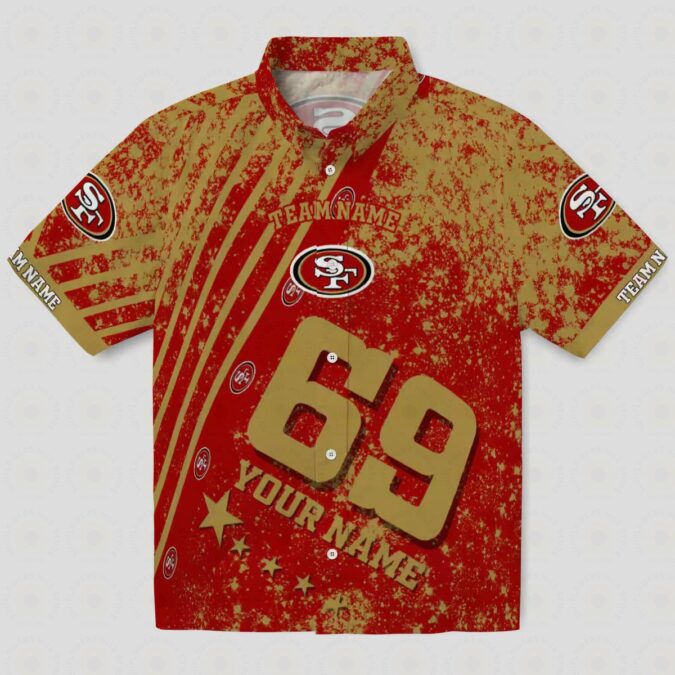 Custom San Francisco 49ers Red Hawaiian Shirt with Star Stripes for Fans